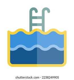 Flat illustration on a theme swimming pool