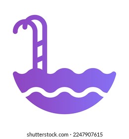 Ilustración plana en una piscina temática