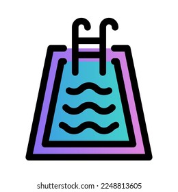 Flat illustration on a theme swimming pool