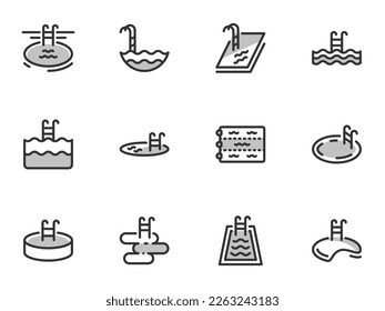Flat illustration on a theme swimming pool