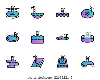 Flat illustration on a theme swimming pool