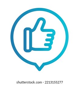 Flat illustration on a theme thumbs up