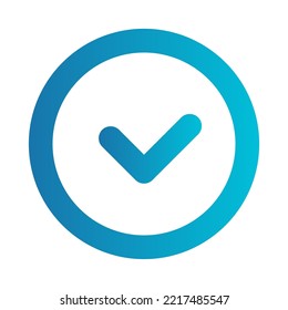 Flat illustration on a theme tick button