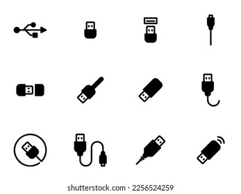 Ilustración plana en un dispositivo usb de tema