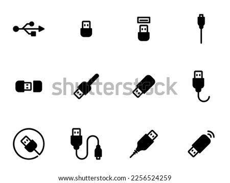 Flat illustration on a theme usb device