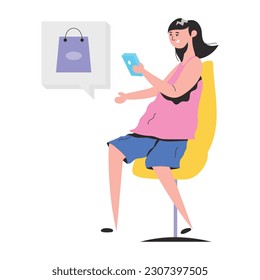 Flat illustration of online order, editable design