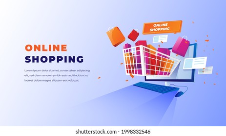Flat illustration Online Shopping Store
