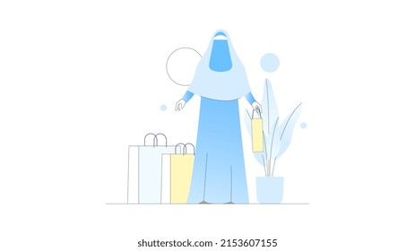 Flat illustration of online shopping. Suitable for landing page, website, web design, UI design, etc.