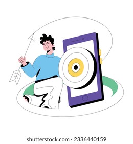 Flat illustration of online target 