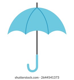 Flat Illustration of an Open Blue Umbrella