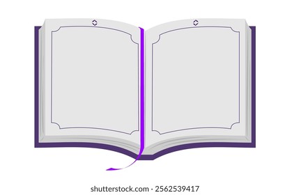 Flat Illustration of an Opened Al Quran