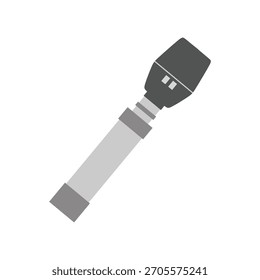 Ilustración plana oftalmoscopio y tabla ocular. Concepto de comprobación de la visión. Diseño de Vector moderno con Formas simples y líneas limpias.