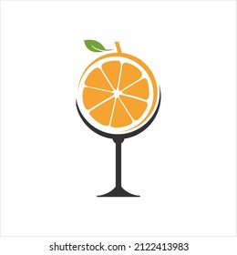Flat Illustration of Orange Juice Fresh Tropical Drink