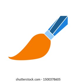 flat illustration of paint brush vector icon. draw sign symbol