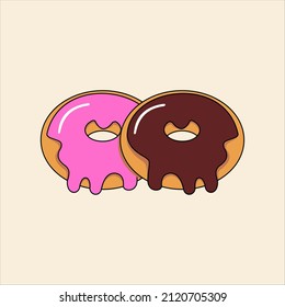 Ilustración plana del vector del doodle de anillos de la pareja