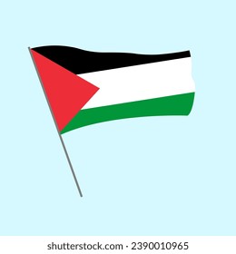 Flat Illustration Of Palestine Flag