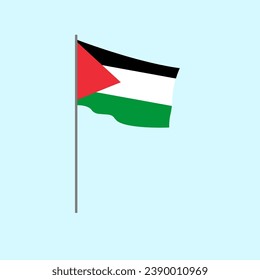 Flat Illustration Of Palestine Flag