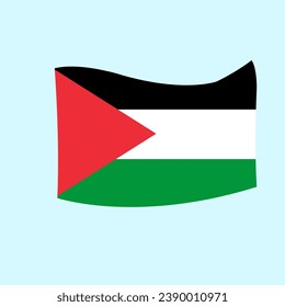 Ilustración plana de la bandera palestina