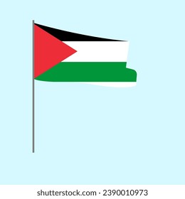 Flache Illustration der palästinensischen Flagge