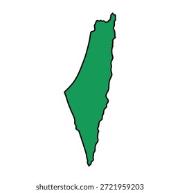 Flache Darstellung der palestinischen Karte für das geografische Konzept. Einfaches Vektordesign. Cartoon einfaches Objekt.
