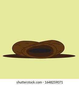  Flache Illustration. Palm Dates Frucht einzeln auf einfarbigem Hintergrund. Geeignet für Tapete, Banner, Kinderbuchgrafik, Einladung, Flyer, Web-Design. Gesundes Essen.