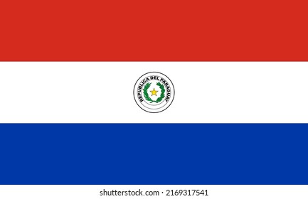 Flache Illustration der Paraguay-Flagge