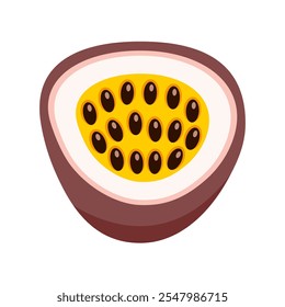 Flat Illustration Of Passion Fruit