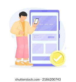 Flat illustration of payment. Suitable for landing page, website, web design, UI design, etc.