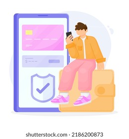 Ilustración plana del pago. Adecuado para página de inicio, sitio web, diseño web, interfaz de usuario, etc.