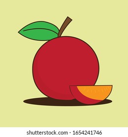 Ilustración plana. Frutos de macedonia aislados en el fondo de la llanura. Adecuado para papel pintado, banner, Ilustración de libro infantil, invitación de tarjeta, volante, diseño web. Comida saludable.