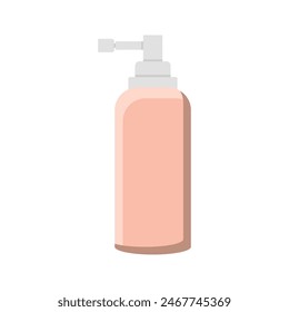 A flat illustration of a peach spray bottle with medicine.