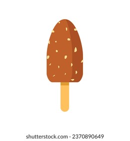 Flat Illustration of Peanut Chocolate Ice Cream Vector. Foods and Drinks Daily Illustration.