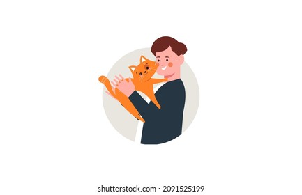 Flat illustration people with pets illustration