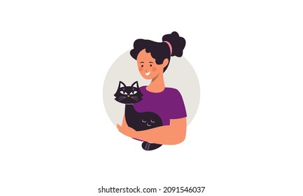 Ilustración plana de personas con ilustración de mascotas
