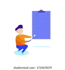 Ilustración plana de la lista de personas a hacer