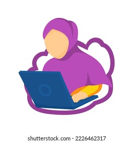 flat illustration, illustration of person working on computer - Powered by Shutterstock - Get 15% off with code: PIKWIZARD15