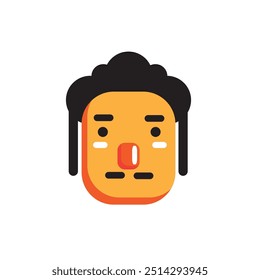 Ilustración plana de la cabeza de una persona en las montañas frías
