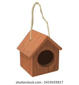 Flat illustration of a pet parrot, illustration with stroke and fill. Set of illustrations of things for a parrot: bowl, bell, mirror, hut, egg and food.