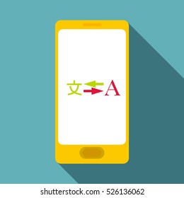  Flat illustration of phone translation vector icon for web