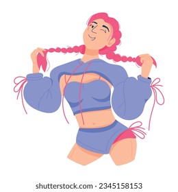 Ilustración plana de la pose de imagen 