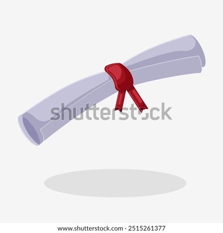 Flat illustration piece of sertificate graduation