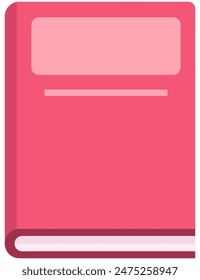 Flat illustration pink closed book vector illustration.