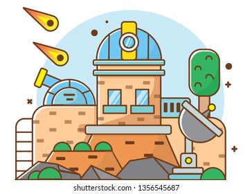 Flat Illustration planetarium, vector illustrator