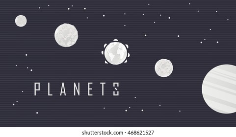 Flat illustration of the planets of our solar system.Vector design.