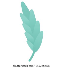 Flat illustration of plant. Isolated element on white background. 