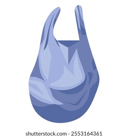 Flat Illustration of plastic bag isolated on white background. Plastic shopping bags set. Empty disposable packages for supermarket and garbage. Used packs, packets for purchase and groceries.