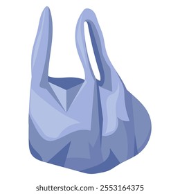 Flat Illustration of plastic bag isolated on white background. Plastic shopping bags set. Empty disposable packages for supermarket and garbage. Used packs, packets for purchase and groceries.