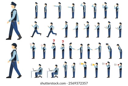 Flat illustration: Police officer side