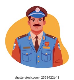 A flat illustration of a policeman 
