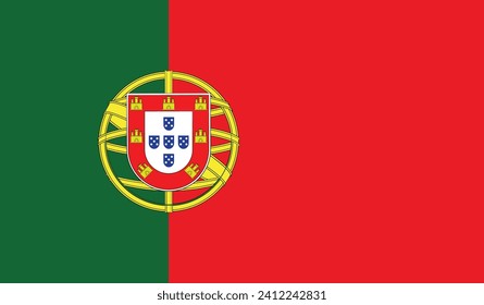 Flat Illustration of Portugal national flag. Portugal flag design. 